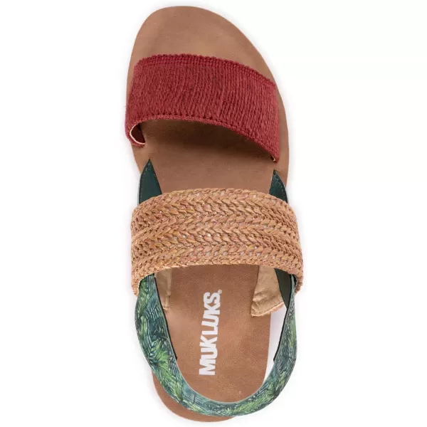 MUK LUKS Womens About Time SandalRed Multi FlatMUK LUKS Womens About Time SandalRed Multi Flat