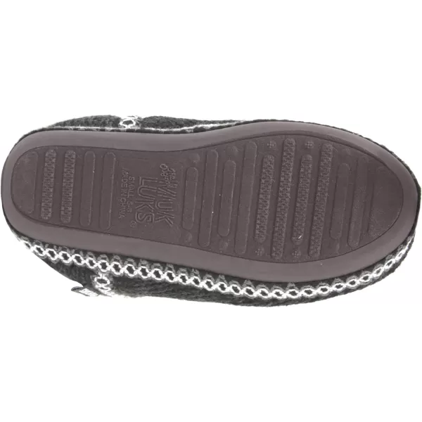 MUK LUKS Womens Amira Short Slipper BootieBlackGrey Marl