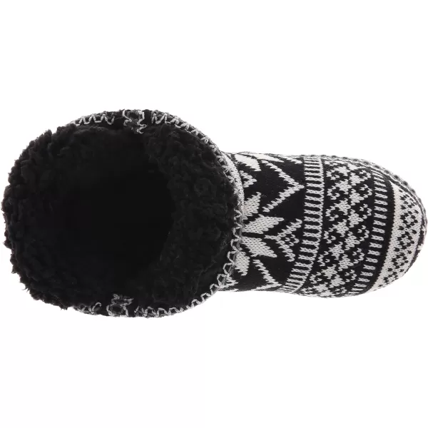 MUK LUKS Womens Amira Short Slipper BootieBlackWhite