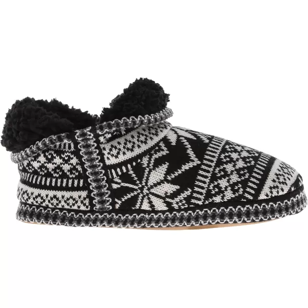 MUK LUKS Womens Amira Short Slipper BootieBlackWhite