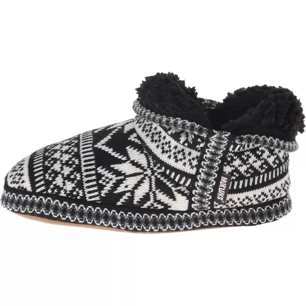 MUK LUKS Womens Amira Short Slipper BootieBlackWhite