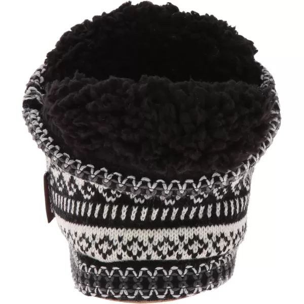 MUK LUKS Womens Amira Short Slipper BootieBlackWhite