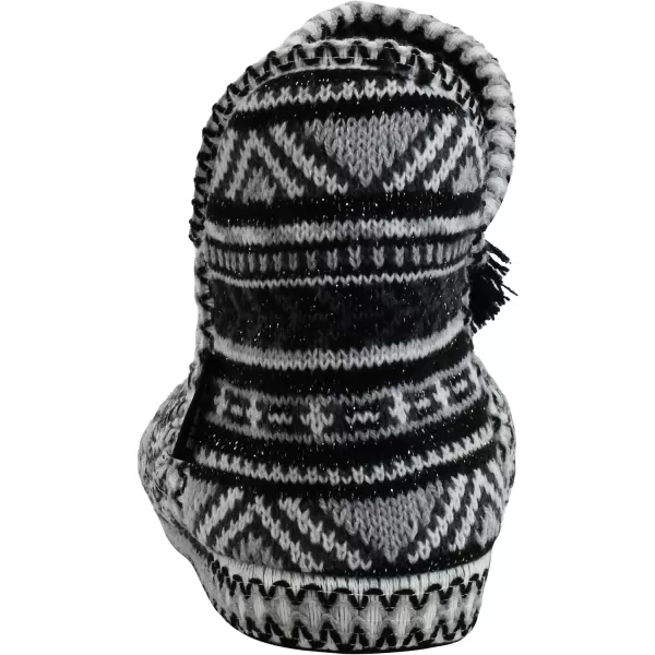 MUK LUKS Womens Amira Short Slipper BootieBlackWhite Boho