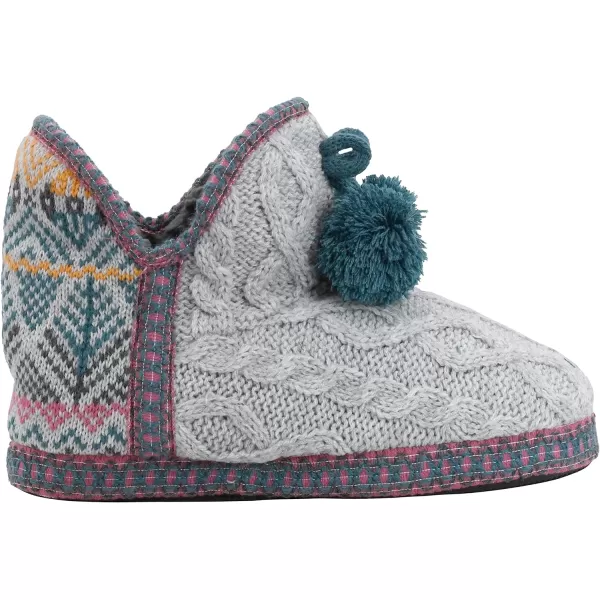 MUK LUKS Womens Amira Short Slipper BootieMed Grey Heather