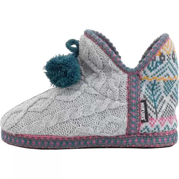 MUK LUKS Womens Amira Short Slipper BootieMed Grey Heather