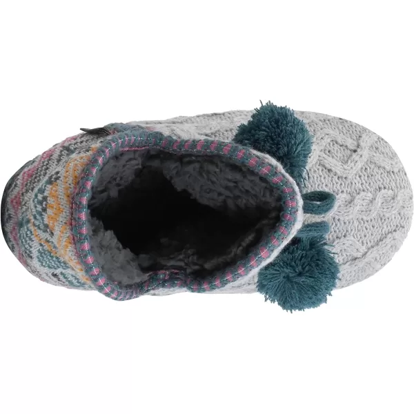 MUK LUKS Womens Amira Short Slipper BootieMed Grey Heather