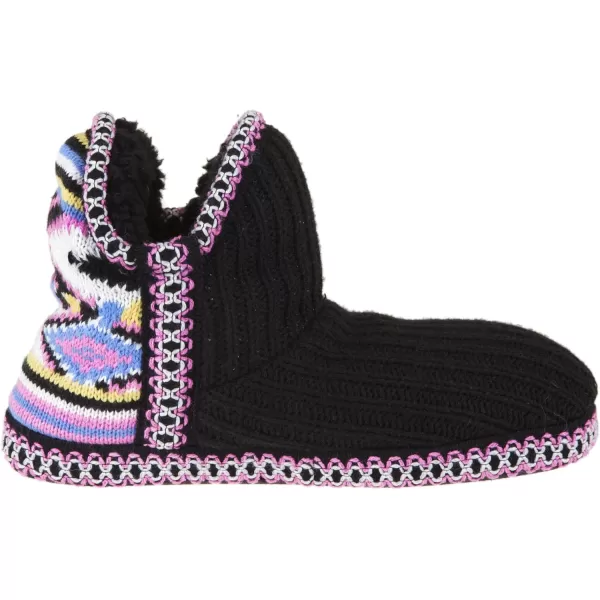 MUK LUKS Womens Amira Short Slipper BootieMulti Black