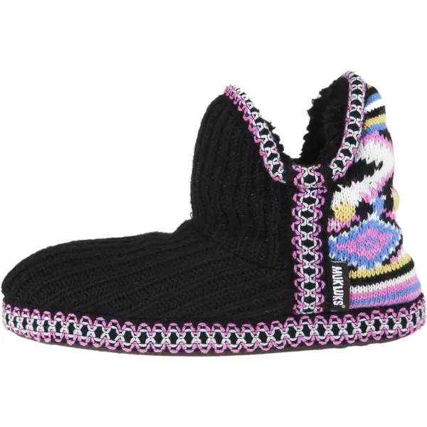 MUK LUKS Womens Amira Short Slipper BootieMulti Black