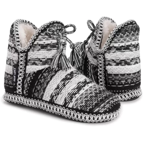 MUK LUKS Womens Amira SlippersBlackWhite