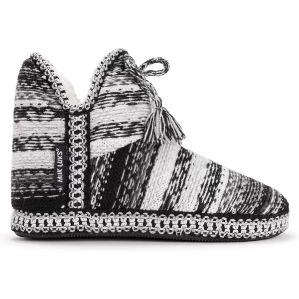 MUK LUKS Womens Amira SlippersBlackWhite