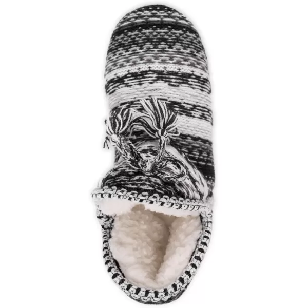 MUK LUKS Womens Amira SlippersBlackWhite