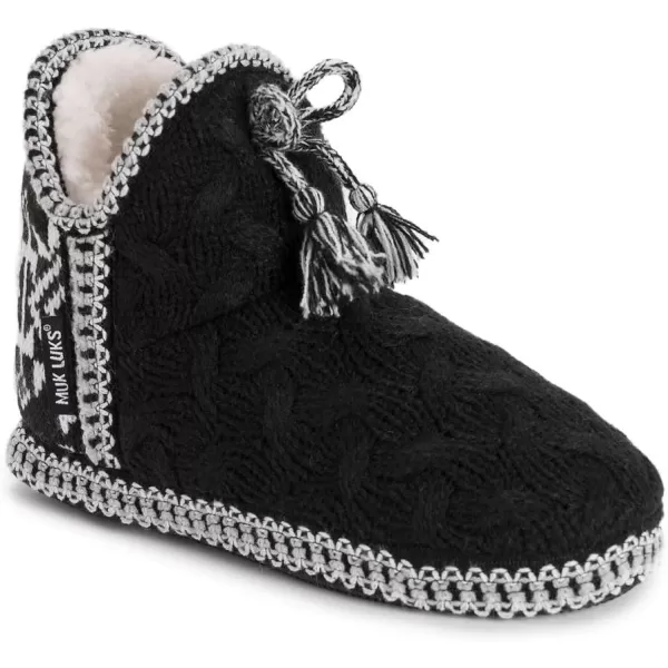 MUK LUKS Womens Amira SlippersBlackWhite Boho