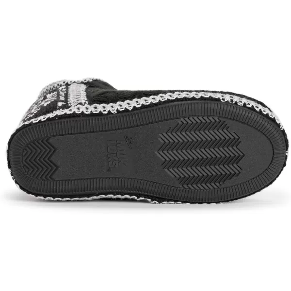 MUK LUKS Womens Amira SlippersBlackWhite Boho