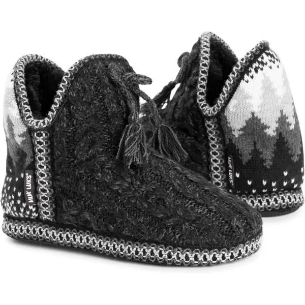 MUK LUKS Womens Amira SlippersEbonyDark Grey Heather