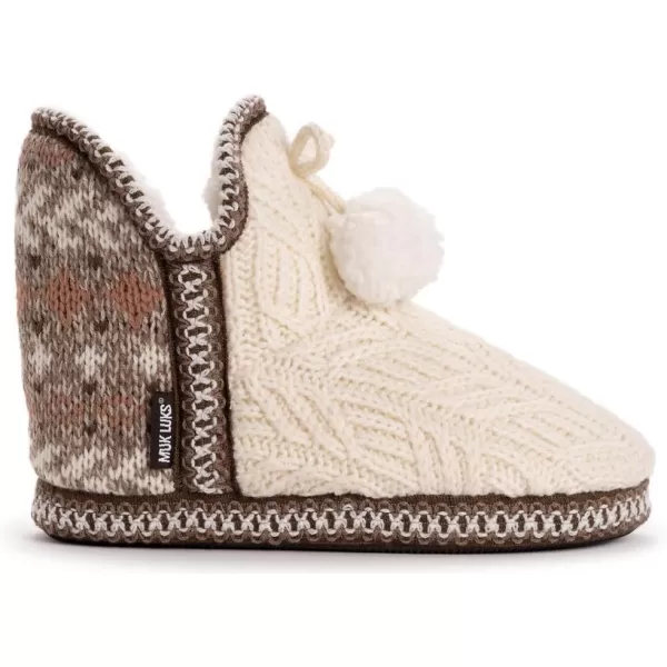 MUK LUKS Womens Amira SlippersIvoryRosy