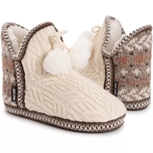 MUK LUKS Womens Amira SlippersIvoryRosy