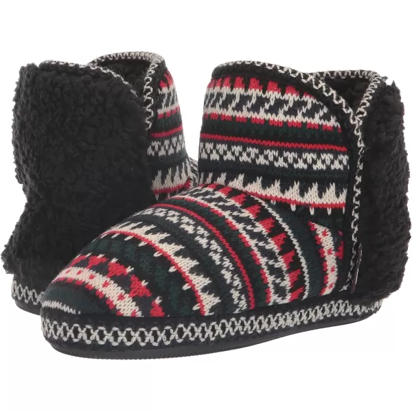 MUK LUKS Womens Anita SlippersBlack Fairisle