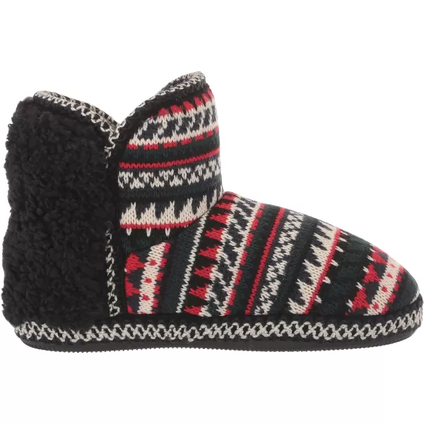 MUK LUKS Womens Anita SlippersBlack Fairisle