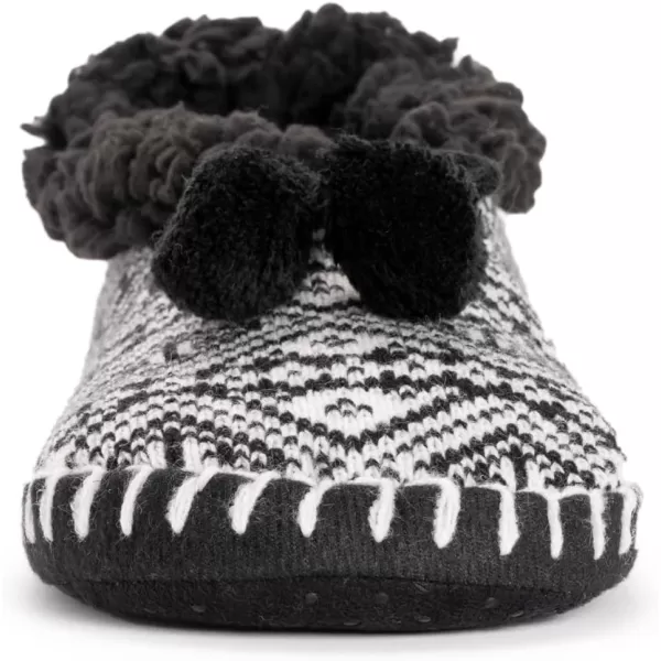 MUK LUKS Womens Ballerina SlippersBlackWhite