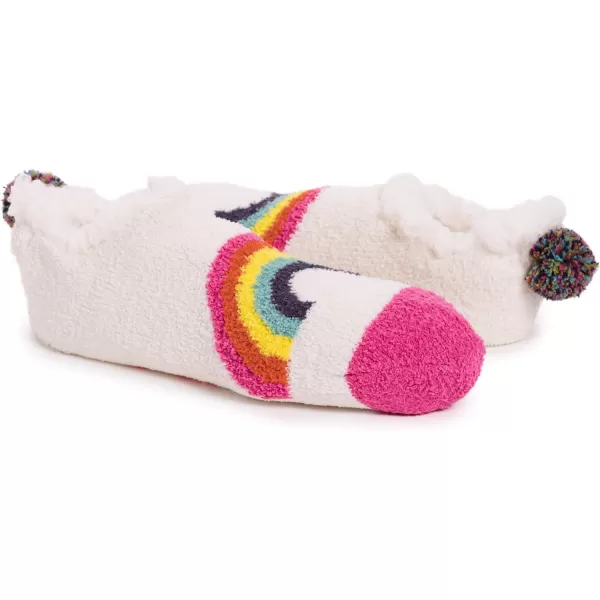 MUK LUKS Womens Betsey Johnson 2 Pair Pack Cabin Footie SockRainbowVanilla