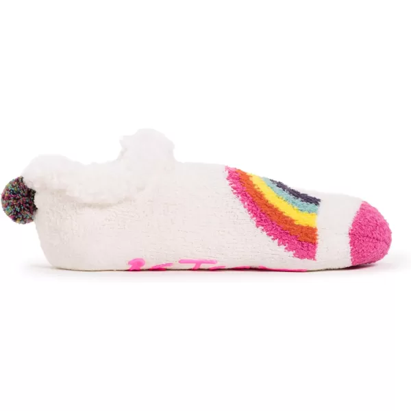 MUK LUKS Womens Betsey Johnson 2 Pair Pack Cabin Footie SockRainbowVanilla