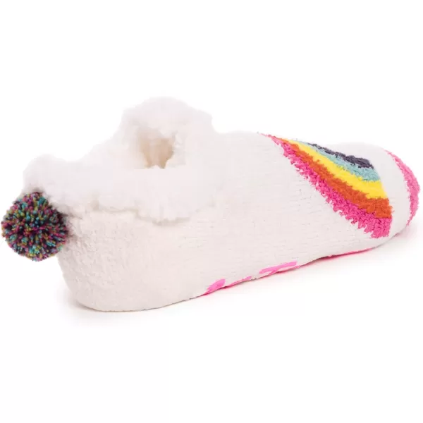 MUK LUKS Womens Betsey Johnson 2 Pair Pack Cabin Footie SockRainbowVanilla