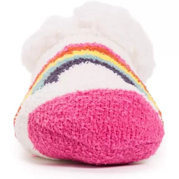 MUK LUKS Womens Betsey Johnson 2 Pair Pack Cabin Footie SockRainbowVanilla