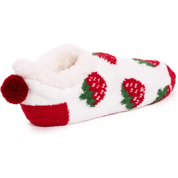 MUK LUKS Womens Betsey Johnson 2 Pair Pack Cabin Footie SockStrawberry