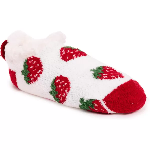 MUK LUKS Womens Betsey Johnson 2 Pair Pack Cabin Footie SockStrawberry