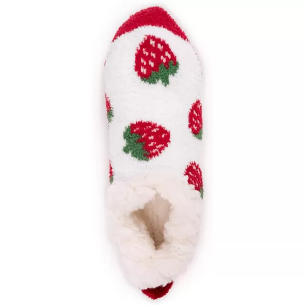 MUK LUKS Womens Betsey Johnson 2 Pair Pack Cabin Footie SockStrawberry