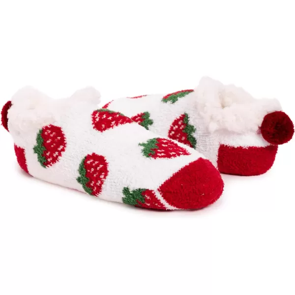 MUK LUKS Womens Betsey Johnson 2 Pair Pack Cabin Footie SockStrawberry