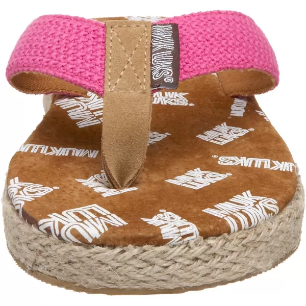 MUK LUKS Womens Betty Solid Thong SandalBright Pink