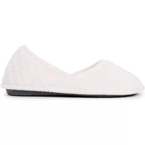 MUK LUKS Womens Beverly Micro Chenille SlipperDaisy White