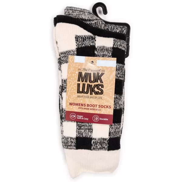 MUK LUKS Womens Boot Socks 3 Pair PackBlackCream Marl