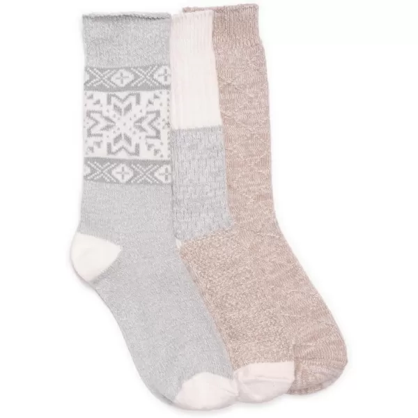 MUK LUKS Womens Boot Socks 3 Pair PackNeutrals