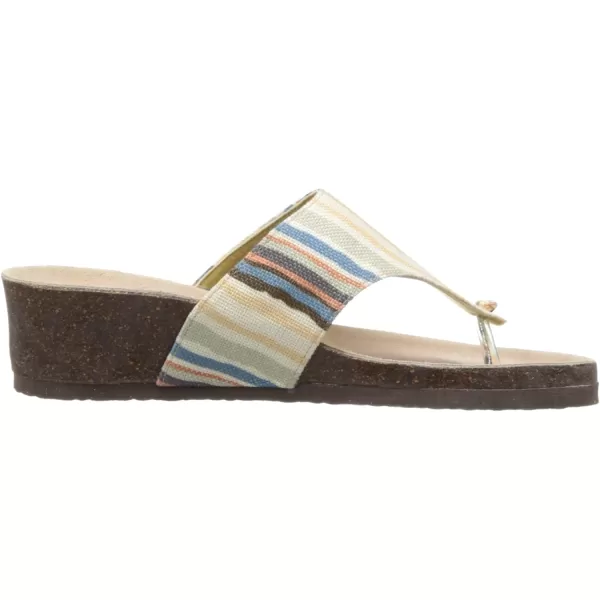 MUK LUKS Womens Cara Wedge SandalBlue Stripe