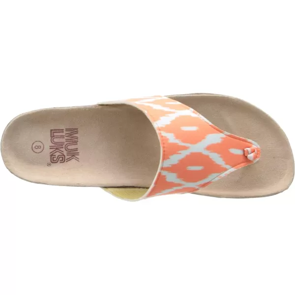 MUK LUKS Womens Cara Wedge SandalOrange Print