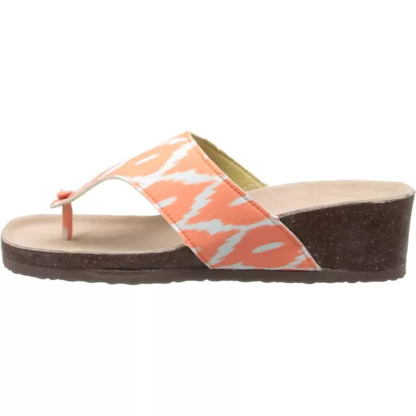 MUK LUKS Womens Cara Wedge SandalOrange Print