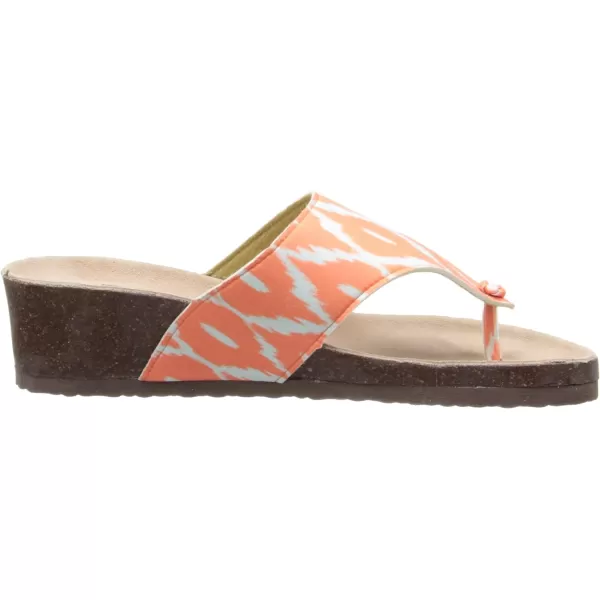 MUK LUKS Womens Cara Wedge SandalOrange Print