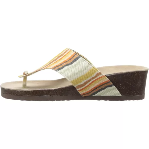 MUK LUKS Womens Cara Wedge SandalOrange Stripe