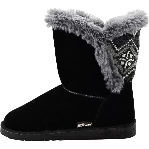 MUK LUKS Womens Carey Boots FashionBlack Grey