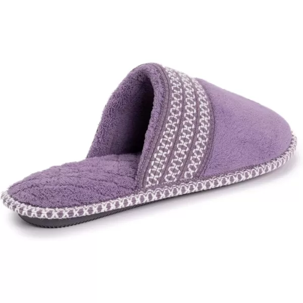 MUK LUKS Womens Cathy Micro Chenille SlipperLilacIvory