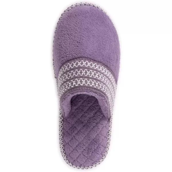 MUK LUKS Womens Cathy Micro Chenille SlipperLilacIvory