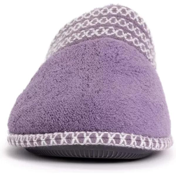 MUK LUKS Womens Cathy Micro Chenille SlipperLilacIvory