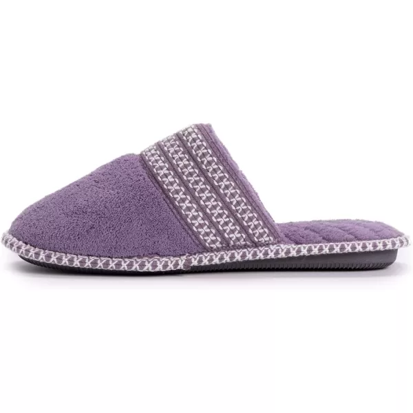 MUK LUKS Womens Cathy Micro Chenille SlipperLilacIvory