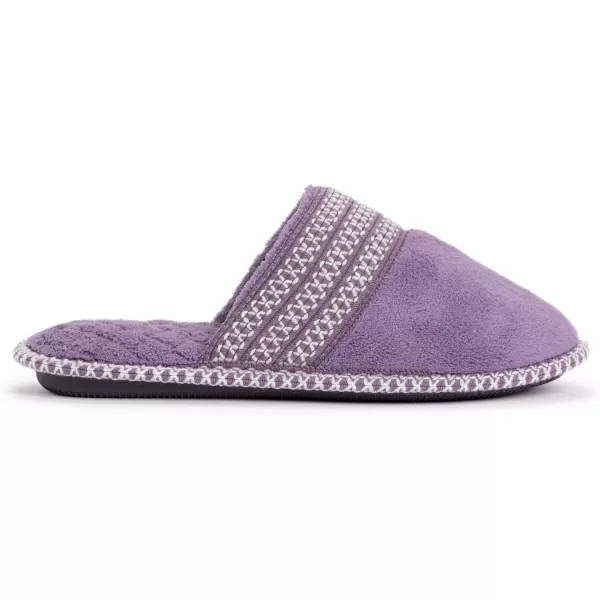 MUK LUKS Womens Cathy Micro Chenille SlipperLilacIvory