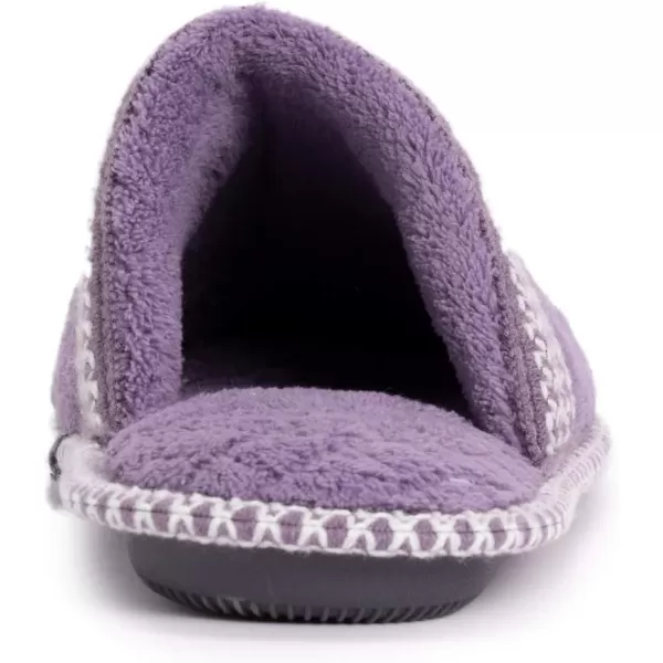 MUK LUKS Womens Cathy Micro Chenille SlipperLilacIvory