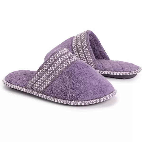 MUK LUKS Womens Cathy Micro Chenille SlipperLilacIvory