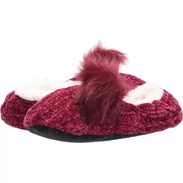 MUK LUKS Womens Chenille Ballerina SlipperBurgundy