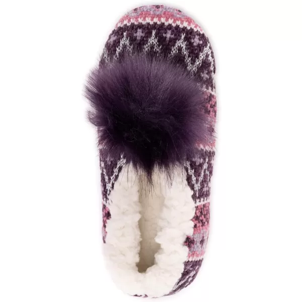 MUK LUKS Womens Chenille Ballerina SlippersBerry